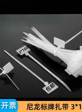 标牌扎带 3*100 HCT-110 网络标牌 标签 吊标牌卡扣足数1000条包