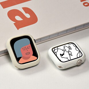 适用苹果手表applewatch糖果壳硅胶半包保护壳iwatch87654321代SE