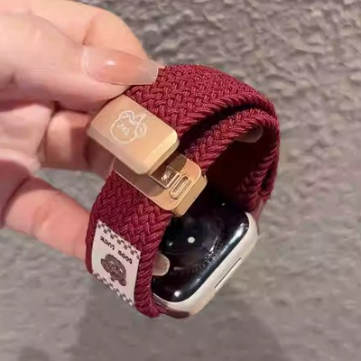 礼帽小狗磁吸编织表带