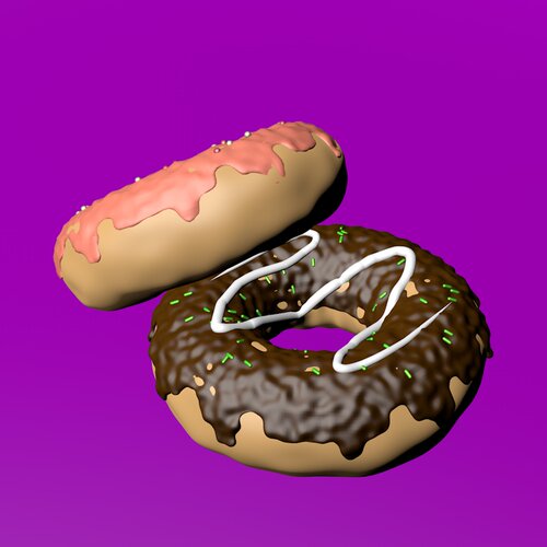 C4d甜甜圈3D模型源文件含obj通用格式