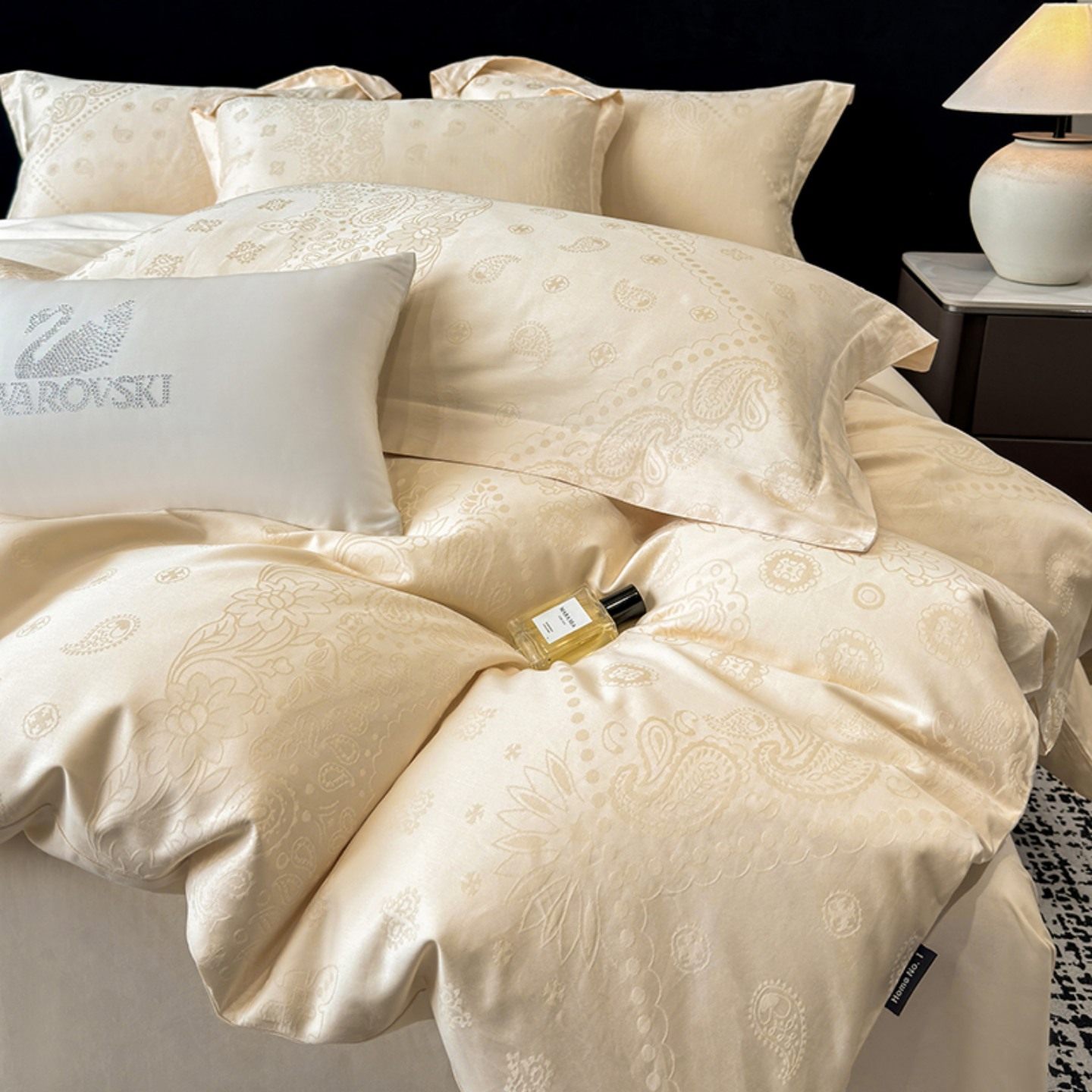 高级A类高支贡缎提花四件套轻奢全棉被罩套床笠纯棉超柔裸睡床品4,床上用品,床品套件/四件套/多件套,淘宝优惠券,粉丝福利购,淘宝优惠卷