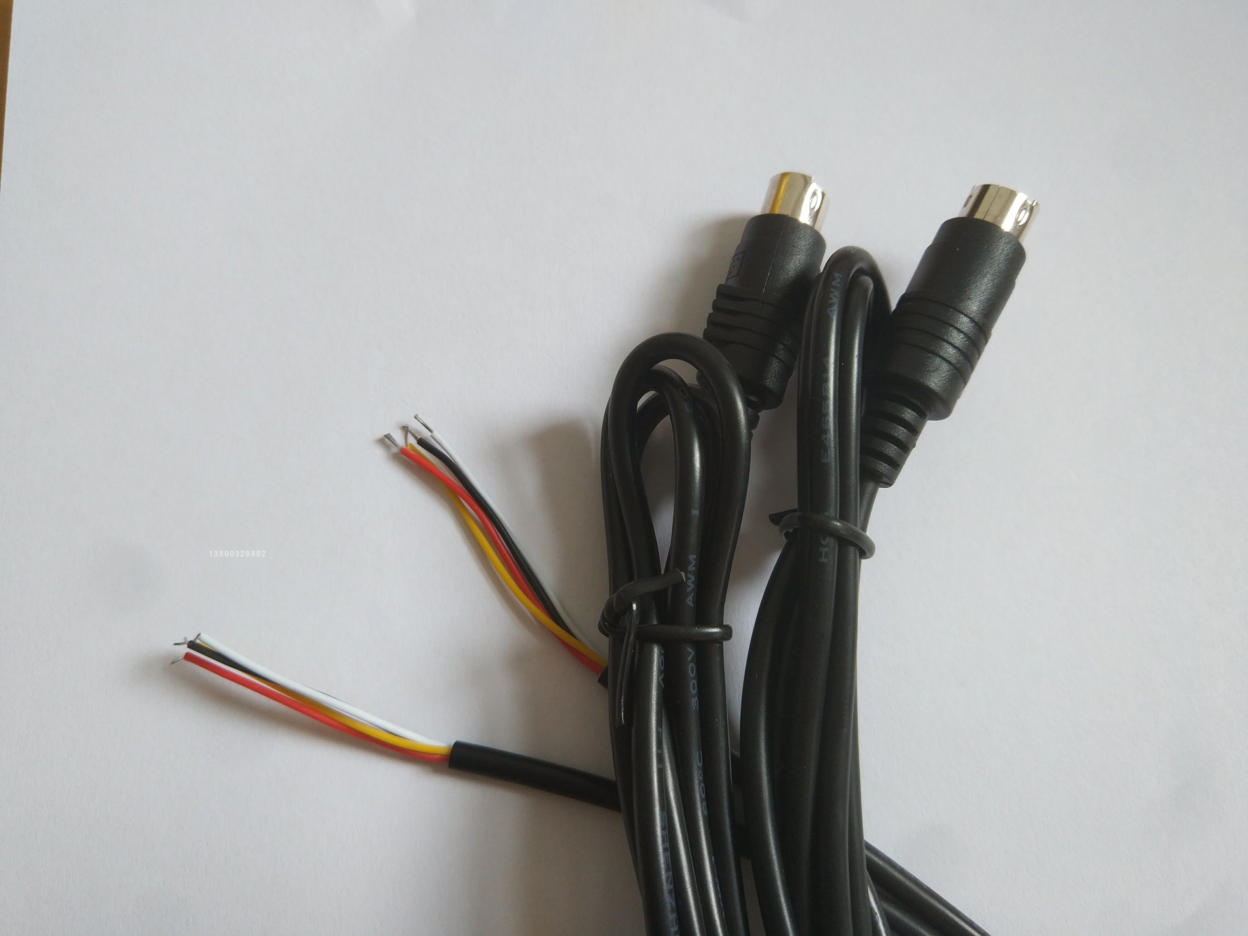 PS2键盘线长1.5M线粗3.5MM四芯4*7*0.13MM6针摄像头线安防全铜线