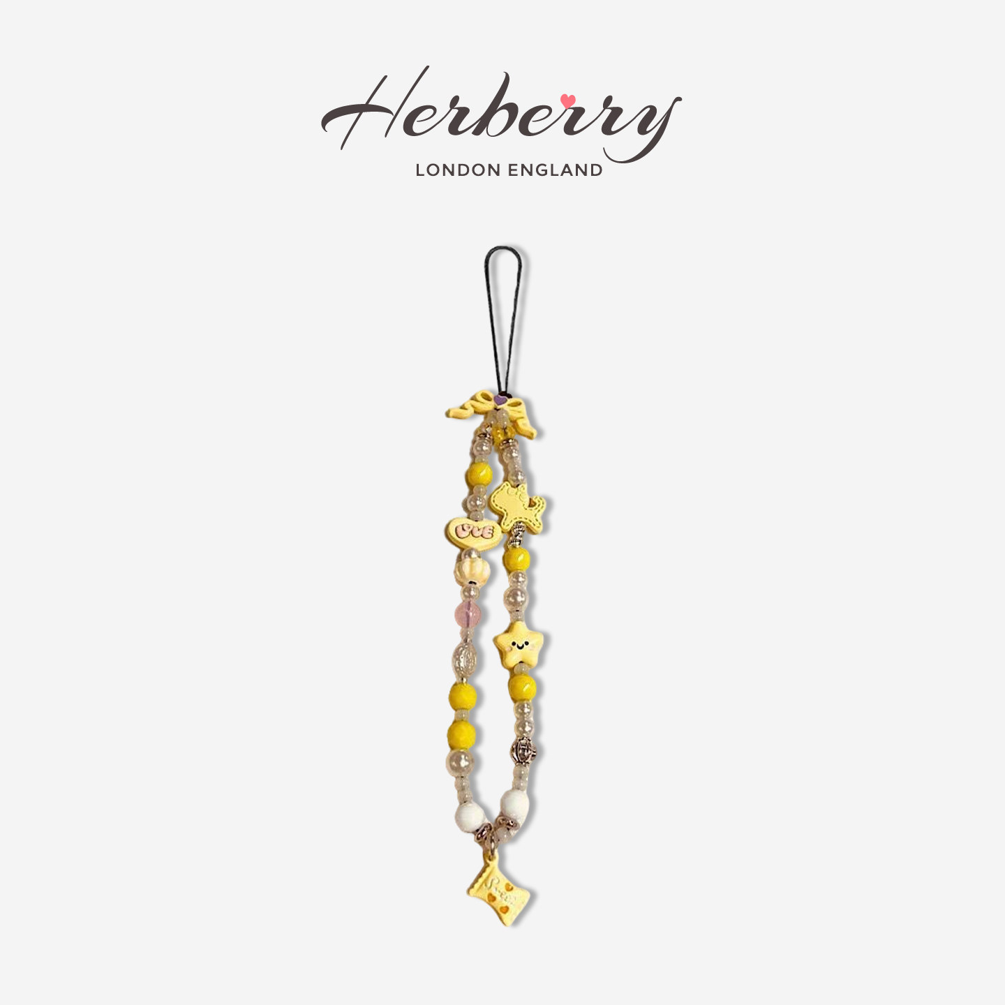HERBERRY 星星糖果串珠手机链可爱挂件ccd相机挂绳装饰链条