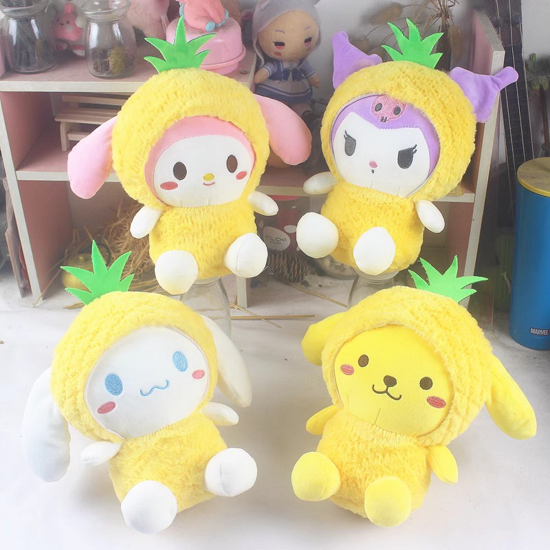 菠萝装扮毛绒公仔凤梨头布玩偶
