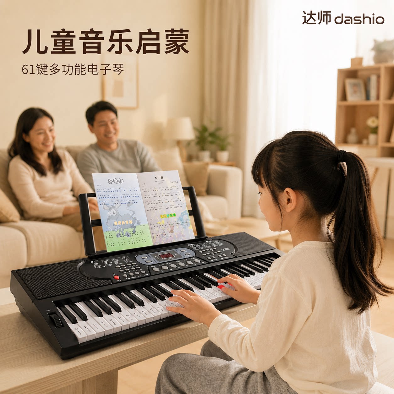 青歌智能电钢琴初学者家用多功能电子钢琴学生便携61键儿童电子琴
