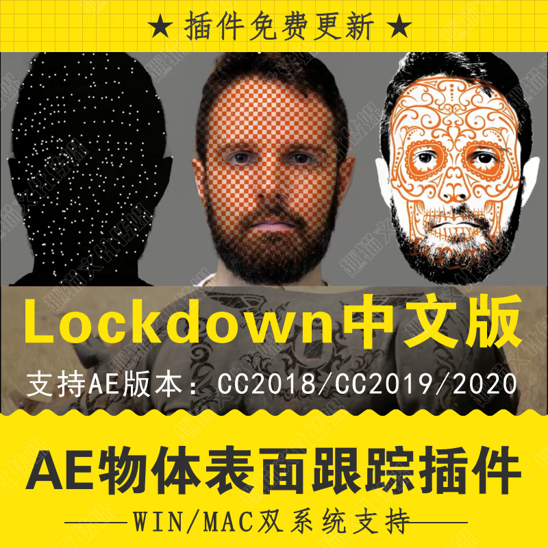 AE跟踪插件 运动物体扭曲表面Lockdown中文版三维跟踪追踪Mac/Win