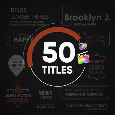 50枚现代简约文字动画 Final Cut Pro X 字幕模板