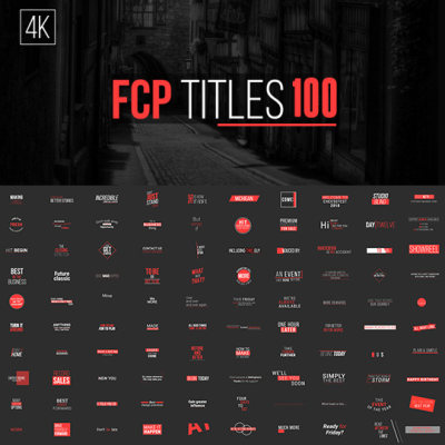 100枚4K公司企业文字标题排版动画FCPX字幕插件 FCP Titles