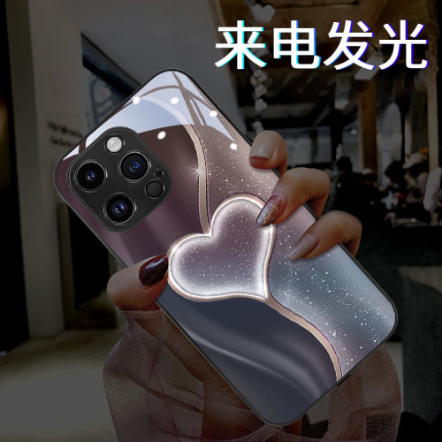 来电发光钢化玻璃流金苹果