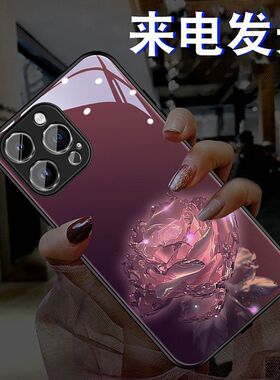 幻晶玫瑰适用华为mate70605040Pro手机壳来电发光玻璃p70605040pro创意nova1210987七彩闪荣耀200908070声控