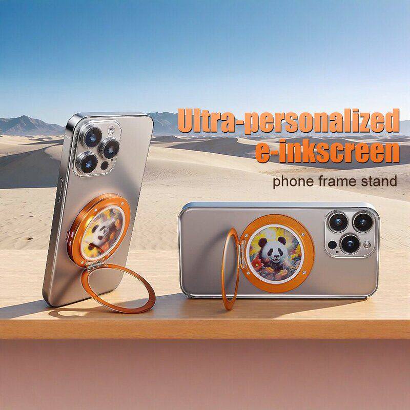 2026新款6色墨水屏电子吧唧可播放音乐适用苹果安卓手机挂件支架