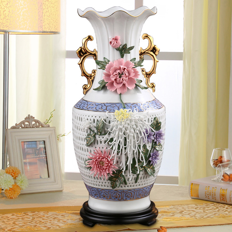 高档奢华创意中式陶瓷大号装饰品瓷器花瓶礼品摆件客厅工艺品礼物