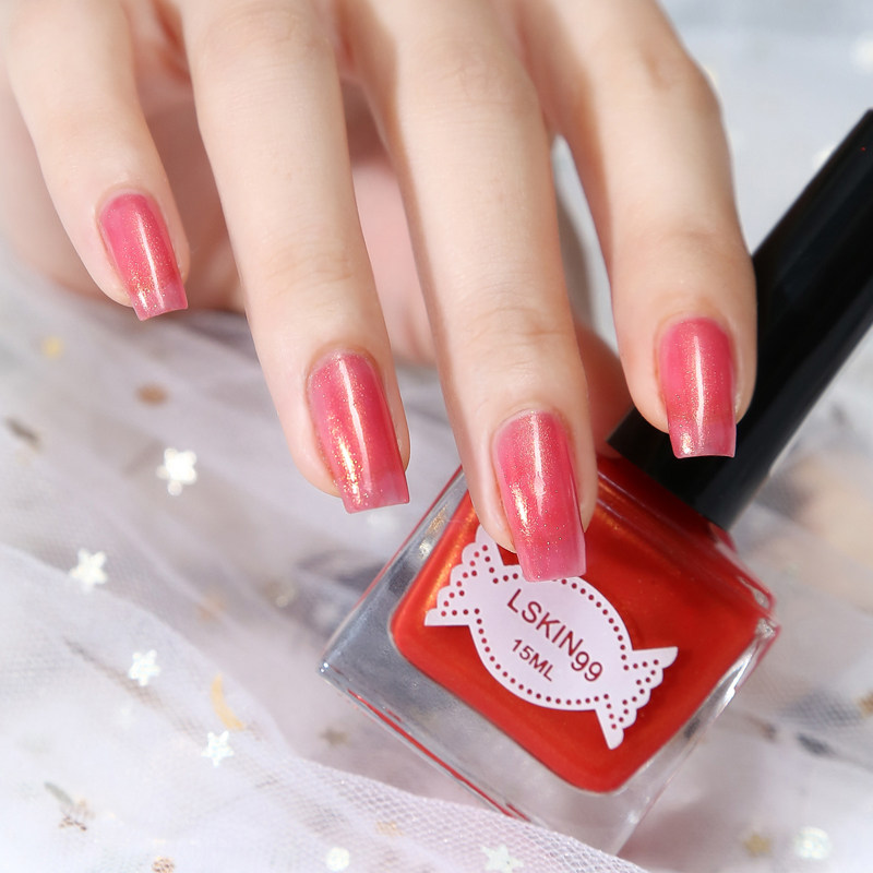 2瓶套装少女指甲油人鱼姬浅色学生女防水持久免烤不可剥无毒美甲