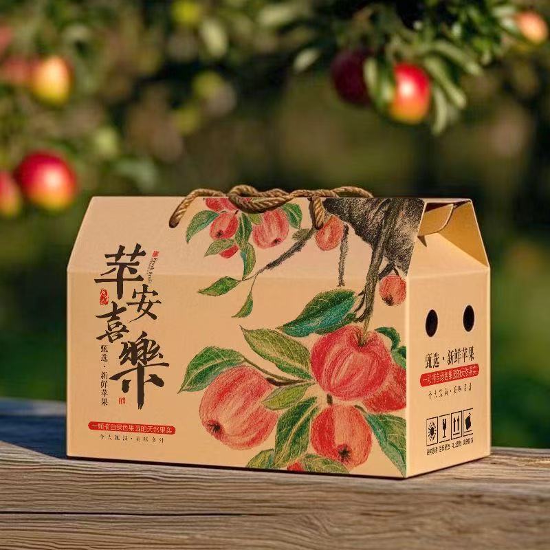苹果包装盒空盒子礼盒包装箱高档纸箱红富士烟台礼品盒10斤装烟台