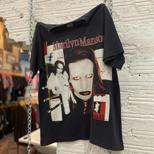 Marilyn Manson玛丽莲曼森美式复古vintage高街落肩款短袖纯棉T恤
