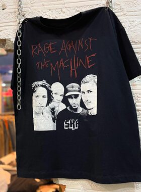 Rage Against The Machine摇滚乐队美式复古VTG高街纯棉短袖T恤男