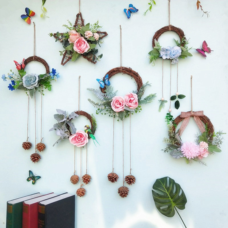 室内装饰客厅房间墙壁创意花环