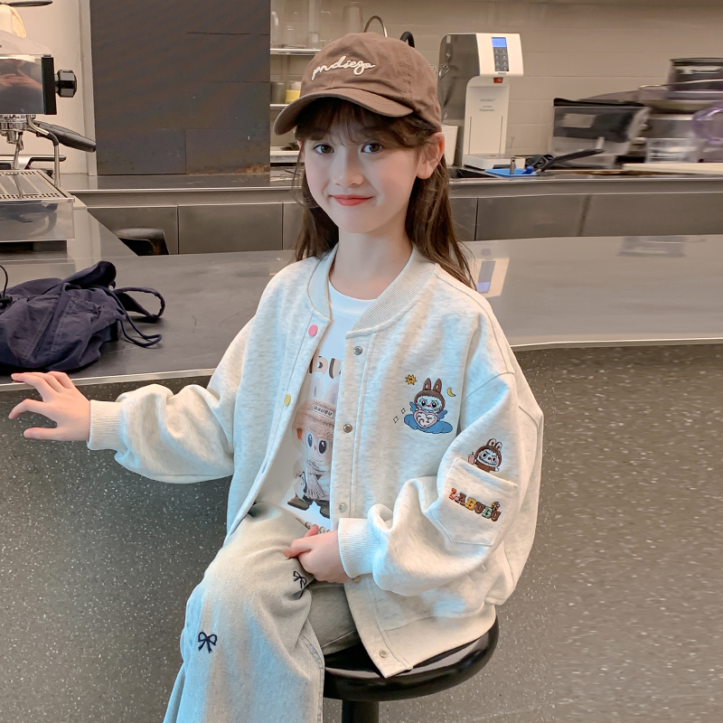 女童秋季外套2025新款洋气儿童棒球服上衣早秋穿搭女孩秋装夹克潮