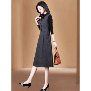 中年母亲西式 假两件套套装 广州十三道早春秋女长袖 高端优雅