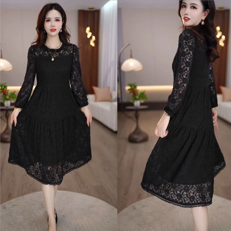 连衣裙2025新款今年流行爆款秋季黑色温柔优雅时尚显瘦气质女士