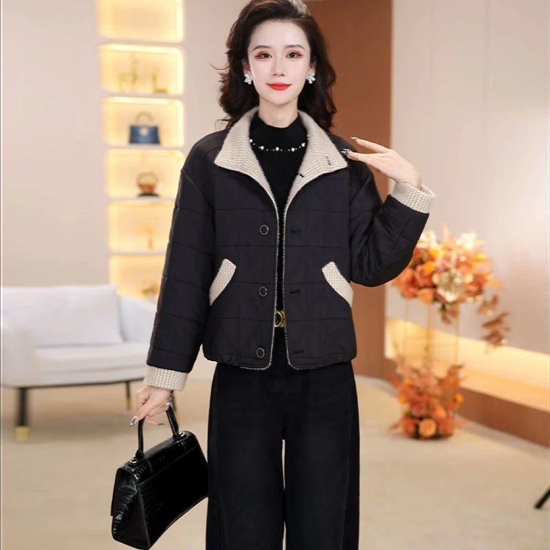 2025新款今年流行爆款秋冬优雅气质女装时尚加棉加厚休闲短外套