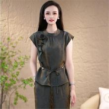 2025新款今年流行爆款夏修身百搭显瘦玫瑰减龄宽松女装两件套套裤