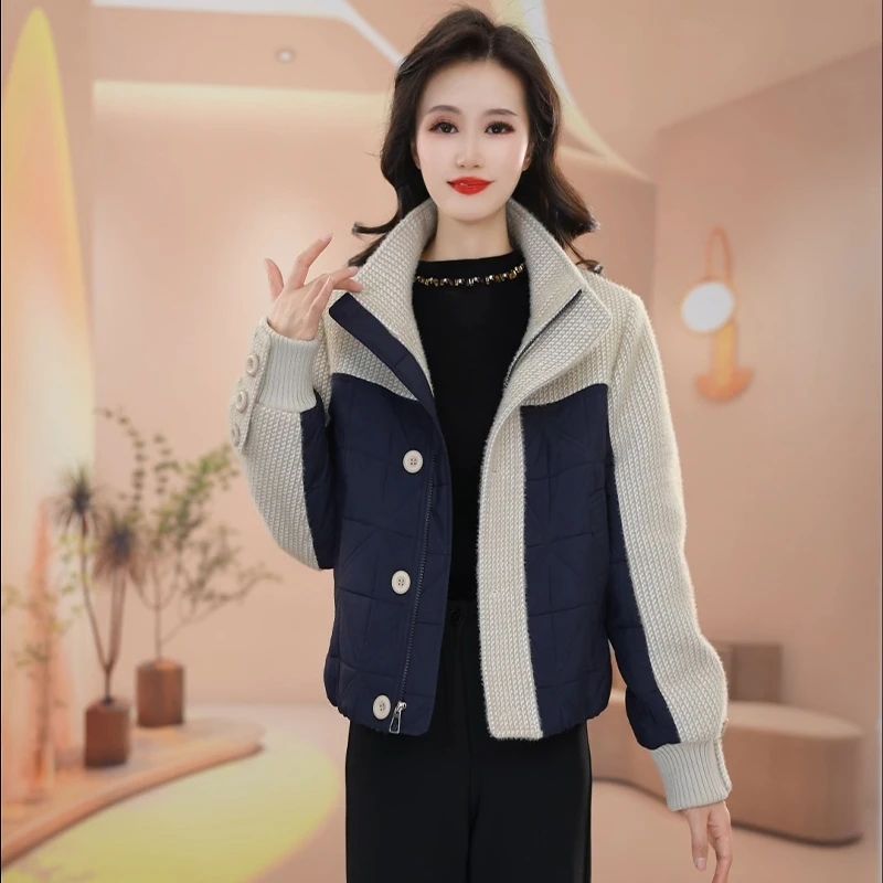 2025新款今年流行爆款冬季洋气百搭显瘦女士休闲立领短款棉服外套