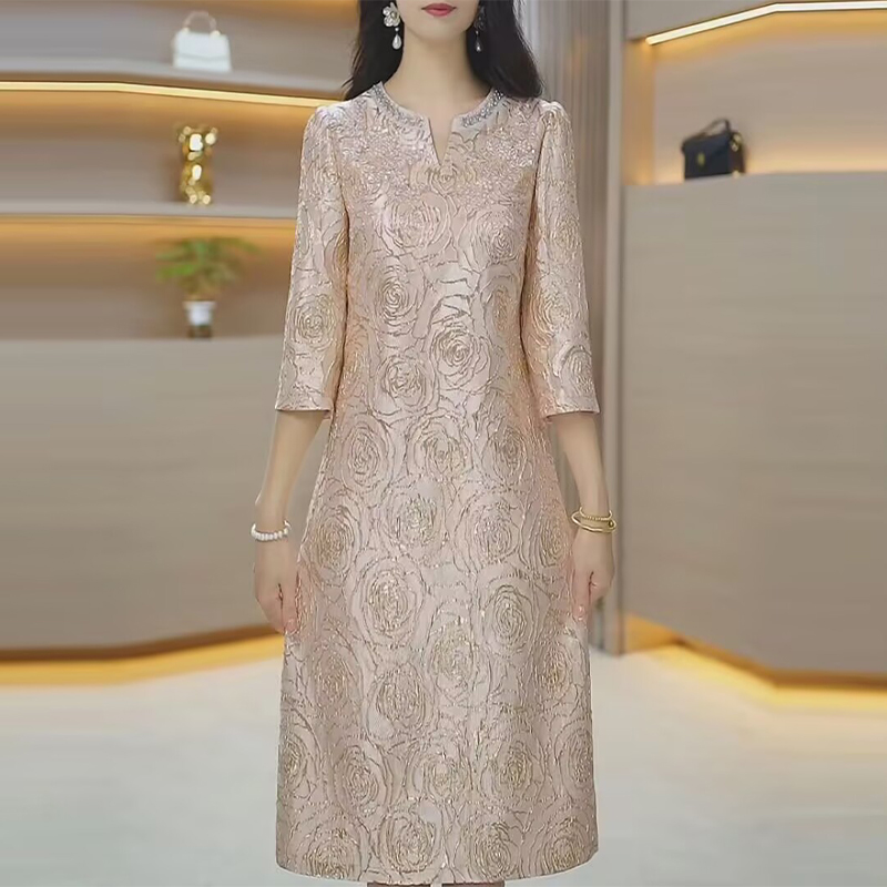 喜婆婆婚宴旗袍连衣裙2025初秋新款轻奢高级感十三行结婚妈妈礼服