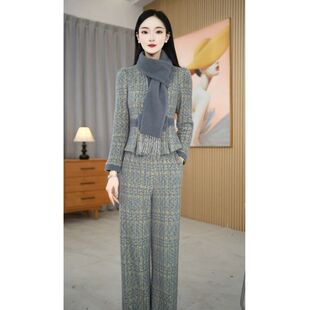 【两件套】冬季新款时尚减龄修身气质简约两件套套裤M-4XL