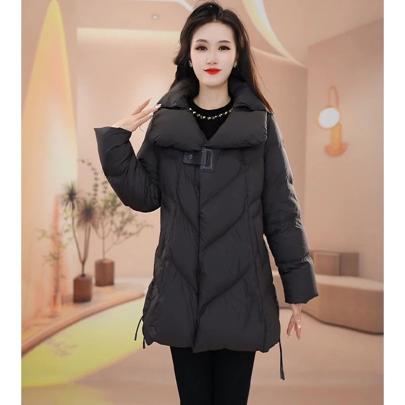 2025新款今年流行爆款羽绒服冬季时尚百搭加厚保暖中长款羽绒服