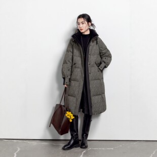 2026新款羽绒服翻新女士长款千鸟格面包定做改款非半九成品衣皮壳