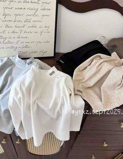 萌系中小童打底衫秋冬男女童宝宝半高领上衣童装保暖加厚不加绒