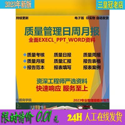 质量管理日报周报月报模板PPT模板质量考核工作汇报质量案例分析