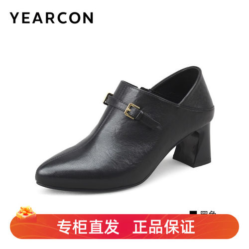 意尔康女鞋2025秋季新款真皮时尚