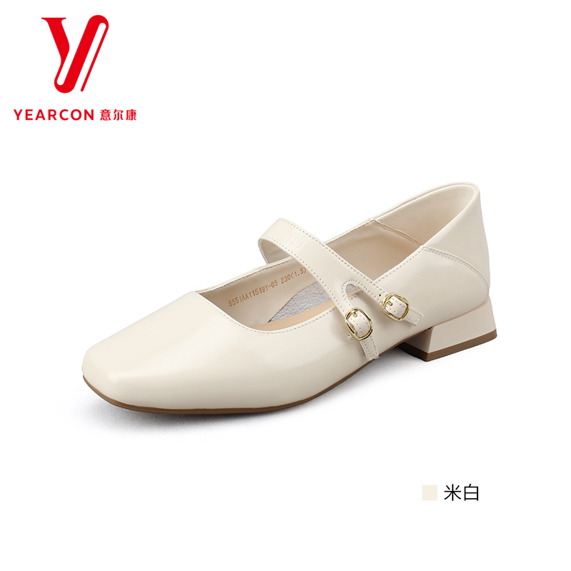意尔康气质粗跟玛丽珍女鞋