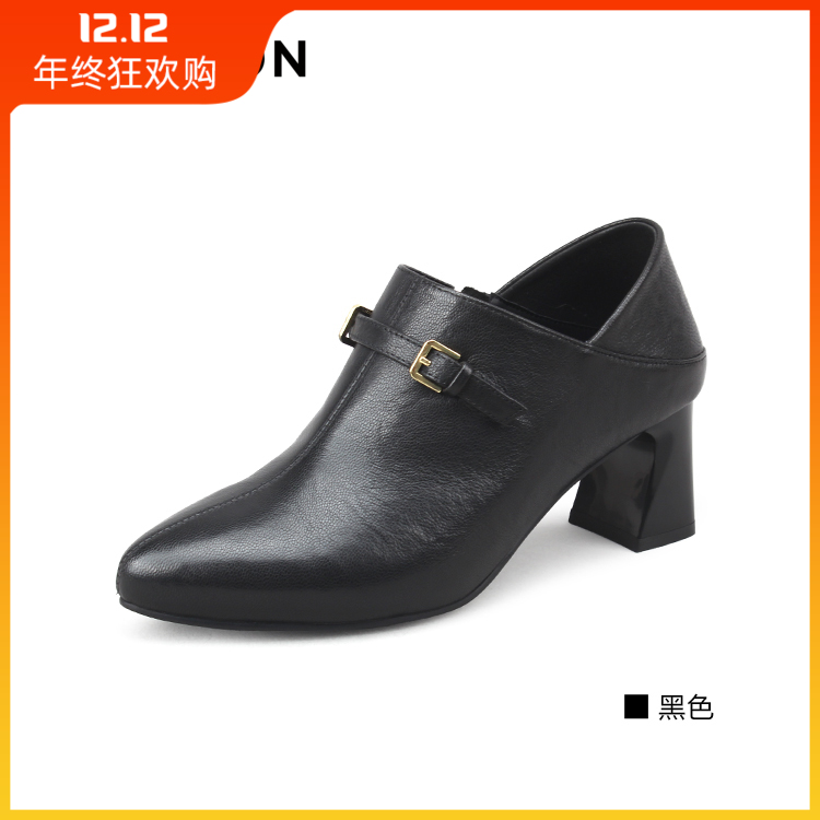 意尔康女鞋2025秋季新款真皮时尚