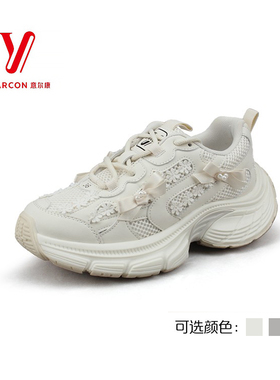 意尔康2025秋季新款女鞋时尚蝴蝶结厚底老爹鞋休闲鞋S682AD06418U