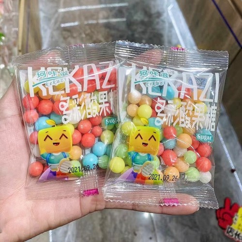 酸酸果糖豆珍珠糖酸果豆吉利吉彩虹糖烘焙蛋糕装饰糖果水果捞果糖