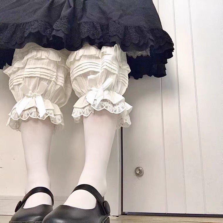 日系lolita软妹原创南瓜裤可外穿Doll感蕾丝蝴蝶结休闲灯笼打底裤