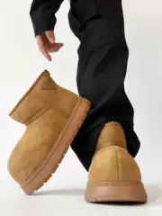Northeast Fleece-Lined Big-Toe Snow Boots for Men and Women, Cute and Quirky Capybara Winter Cotton Shoes, Outdoor Non-Slip Short Boots, Trendy