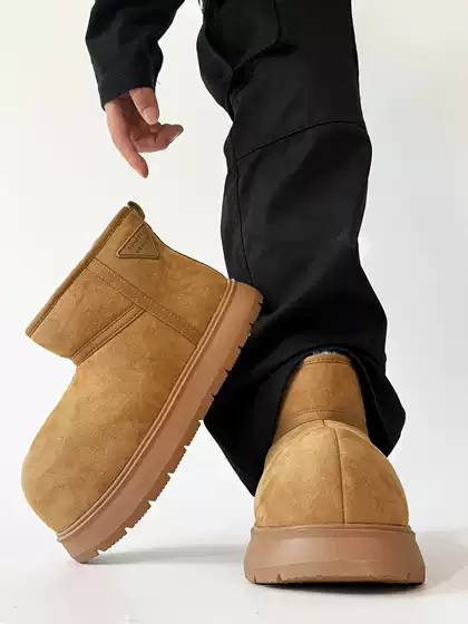 Northeast Fleece-Lined Big-Toe Snow Boots for Men and Women, Cute and Quirky Capybara Winter Cotton Shoes, Outdoor Non-Slip Short Boots, Trendy