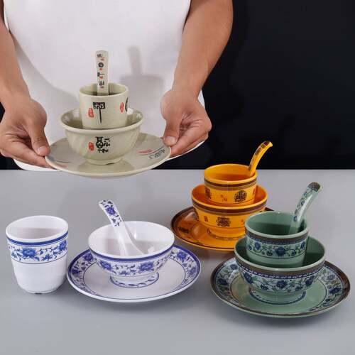密胺餐具高级感摆台四件套仿瓷