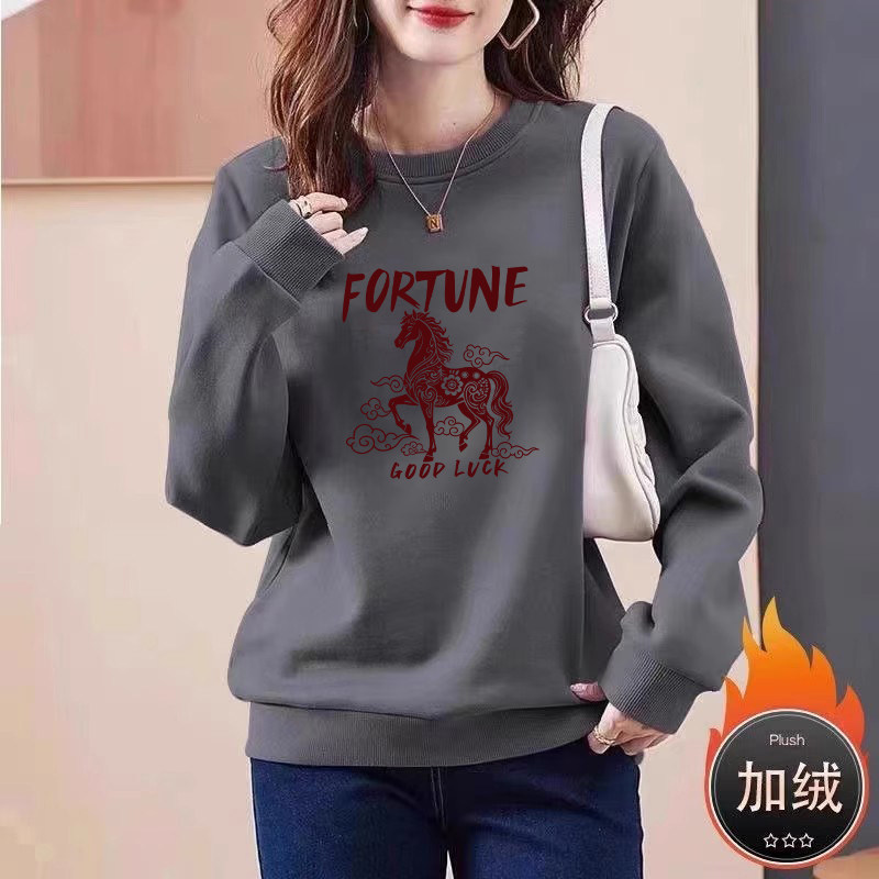 外贸出口正品纯棉长袖时尚加绒卫衣女秋冬款文艺显瘦百搭减龄上衣,女装/女士精品,大码内搭,淘宝优惠券,粉丝福利购,淘宝优惠卷