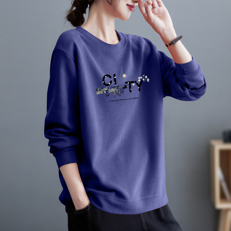 外贸清仓女装纯棉印花休闲卫衣