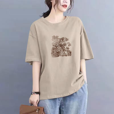 100%纯棉短袖时尚t恤女