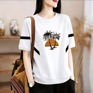 遮肚显瘦文艺减龄拼色蝙蝠衫 t恤女夏装 出口100%纯棉短袖 外贸正品