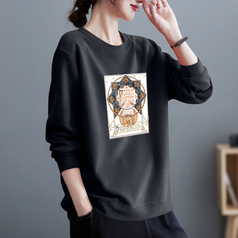 外贸出口纯棉卫衣女百搭显瘦上衣