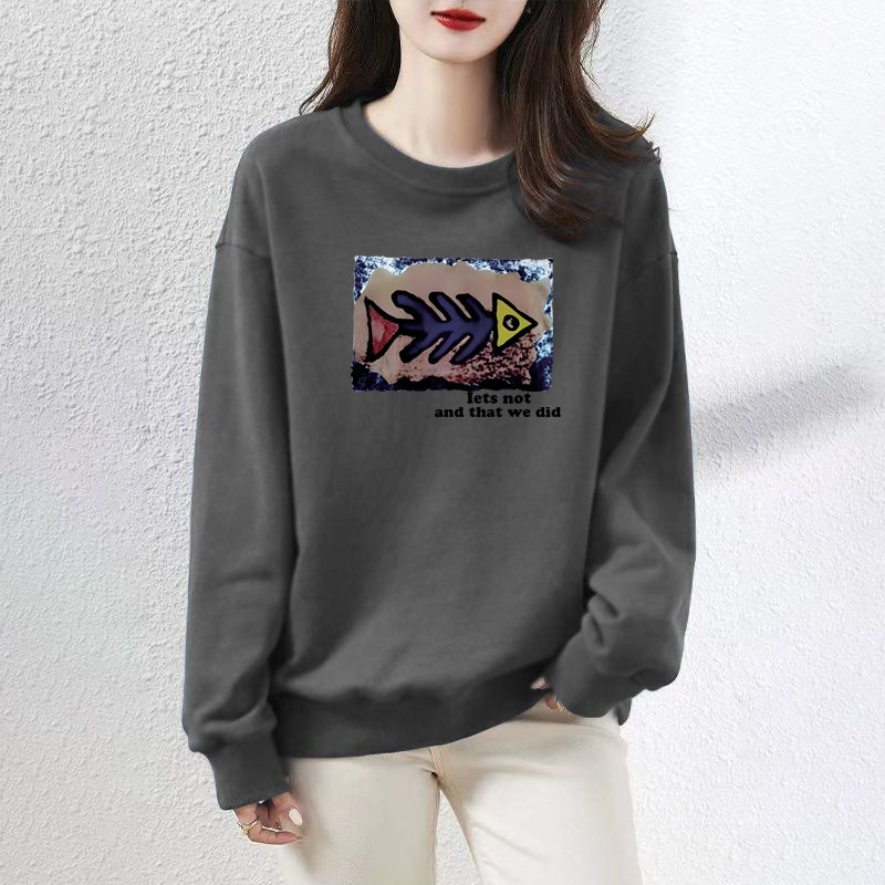 清仓捡漏~纯棉长袖印花卫衣女