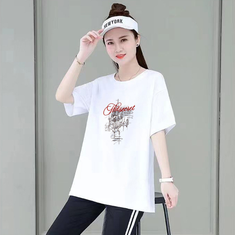 100%纯棉印花短袖t恤女