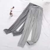 秋 宽松休闲运动可外穿情侣家居裤 男女士纯棉收脚束脚小脚长裤 大码